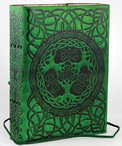 ... TREE OF LIFE BLANK BOOK OF SHADOWS green witch wicca pagan leather