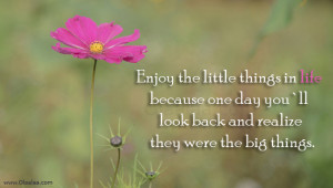 Enjoy the little things in life - realize - Big Things - Best Thoughts