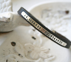 personalized sterling silver longitude latitude, quote or special date ...