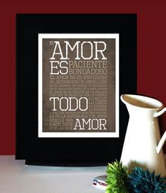 Corintios 13: LOVE AMOR, Inspirational Quote Spanish, Art for Print ...