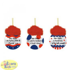 These polka dot covered Florida Gators Christmas ornaments make a ...