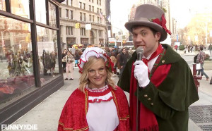 Amy Poehler and Billy Eichner attack people with holiday cheer on the ...