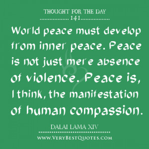 ... Of The Day on world peace, inner peace quotes, Dalai Lama Quotes