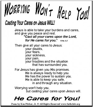 Believe in Jesus and stop worrying about your problem - poem - poems
