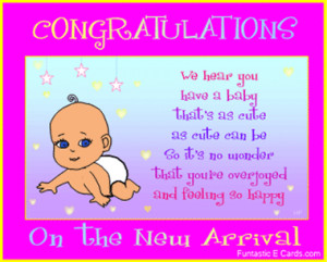 Congratulations on your new arrival e card with picture of cute ...
