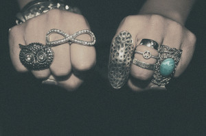 beautiful, infinite, love, owl, peace, rings, stones
