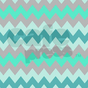 Teal Chevron Shower Curtain