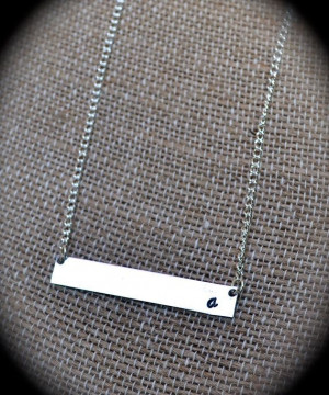 ... Necklace - Single Initial or Short Quote Handstamped, Custom Necklace