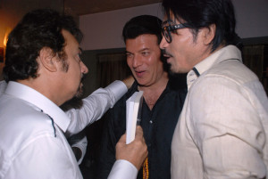 Akbar Khan snapped as he catches up with guests Aditya Pancholi