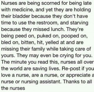 To all the nurses around the world, THANK-YOU