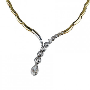 Alicia's Jewelers 14kt Two Tone Gold Diamond Necklace (1.06 c.t.w.)