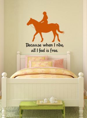 Horse wall decal, horse rider quote sticker, pony, wall words decal ...