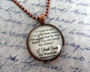 Wizard of Oz Book Quote Necklace Bo ok Jewelry or Keychain Glass ...
