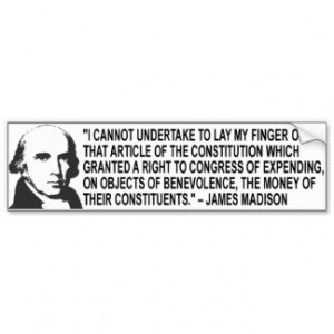 James Madison Quote Bumper Sticker Car Bumper Sticker