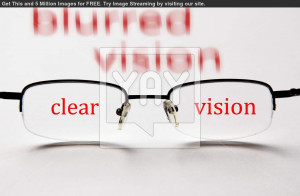 Royalty Free Image of Blurred Vision Clear Vision With Glasses1210