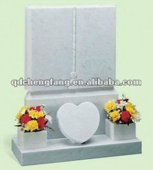 UK style white marble book shape memorial headstone