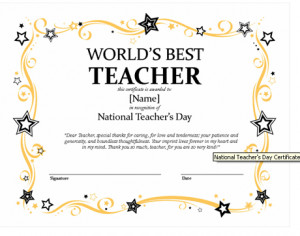 The World's Best Teacher Award