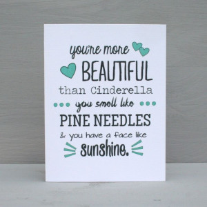 Bridesmaids movie quote, Youre More Beautiful than Cinderalla card. $3 ...