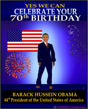 70th eBirthday Card. bday card with obama yes we can birthday quote ...