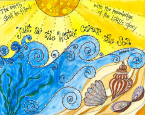 Habakkuk 2:14 Ocean Scripture Art, 