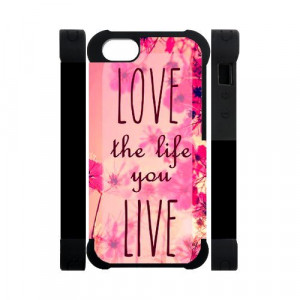 Pink Hipster Love the Life You Live Quote Iphone 5S/5 case Dual cases ...