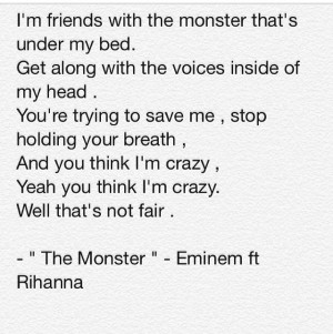 The Monster Eminem Quotes The monster - eminem ft