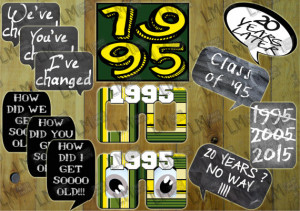 , Class of 1995, 20 Year Reunion - Photo Booth Props, Class Reunion ...