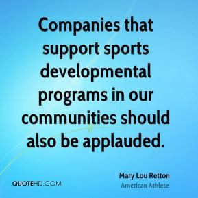 Companies that support sports developmental programs in our ...