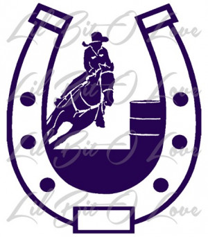 Barrel Racer in a Horseshoe Vinyl Decal Cowgirl Rodeo Girl Sticker