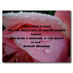 Edmund Spenser Angel's Face Quote Post Cards
