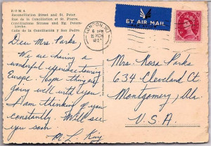 The back of a postcard Rosa Parks received from the Rev. Martin Luther ...