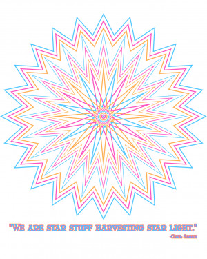 design using 3 8 pointed stars for 24 points total. The box and quotes ...