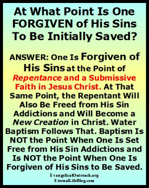 ... saved when he is set free from sin's slavery, which is before baptism