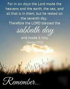 The Sabbath, 4th commandment