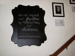 made a chalkboard for daily quotes for our entry/stairway - 16x20 ...
