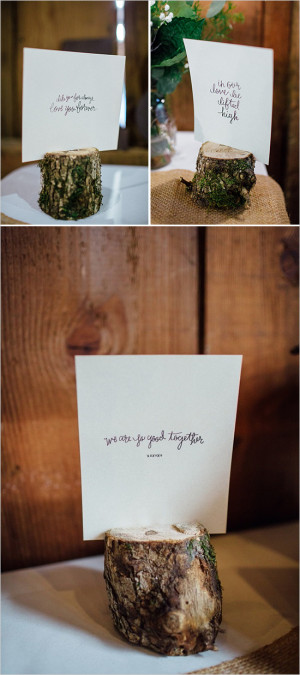 wood stump love quotes from the bride