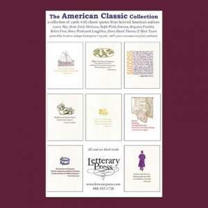 ... of 8 letterpress cards featuring quotes from classic American authors