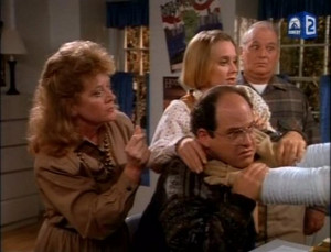 The Bubble Boy ends up strangling George over a board game on Seinfeld ...