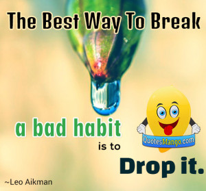 The best way to break a bad habit is to drop it. ~ Leo Aikman