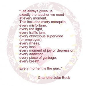 Charlotte Joko Beck's awesome Saying.