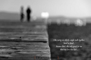 ... Quotes » True Love » I like seeing an elderly couple walk together