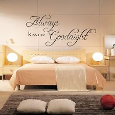 Always Kiss Me Goodnight Removable Art Vinyl Quote Wall Decal Home ...