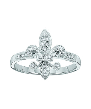 Fleur De Lis Diamond Ring