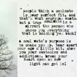 People think a soulmate is..