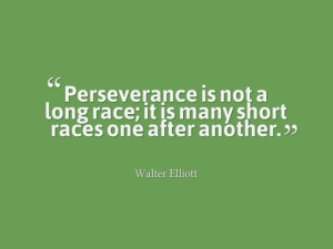 Perseverance is not a long race; it is many short races one after ...