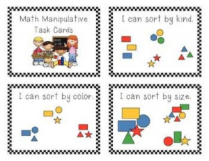 Free: Kinder Math Manipulative Task Cards