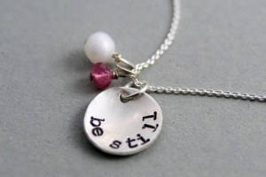 Be Still Inspirational Bible Quote - Hand Stamped Sterling Silver ...