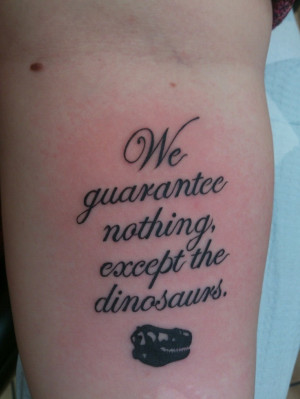 My newest tattoo. It's a quote from Ray Bradbury's A Sound of Thunder ...