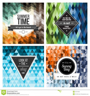 ... life quote on retro background with seamless geometric patterns