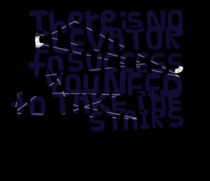Quotes Picture: there is no elevator to success you need to take the ...